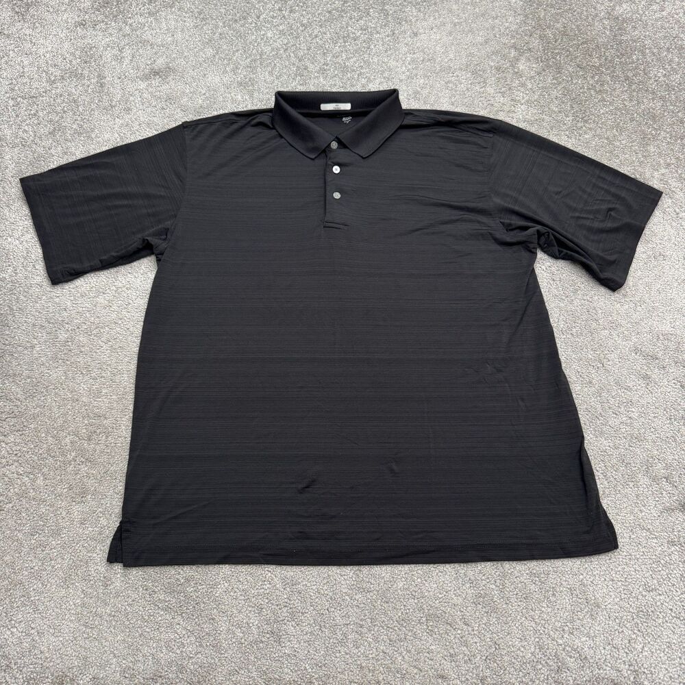 George Soot Stretch Polo Shirt Mens Large Black Short Sleeve Performance Golf